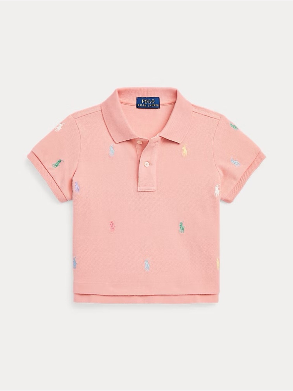 Polo Ralph Lauren Kids Pink Allover Pony Mesh Polo Shirt Size 7 Old Money